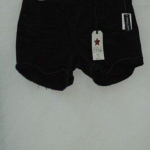 VANILLA STAR MID RISE SHORT WITH CUFF, BLACK, 9